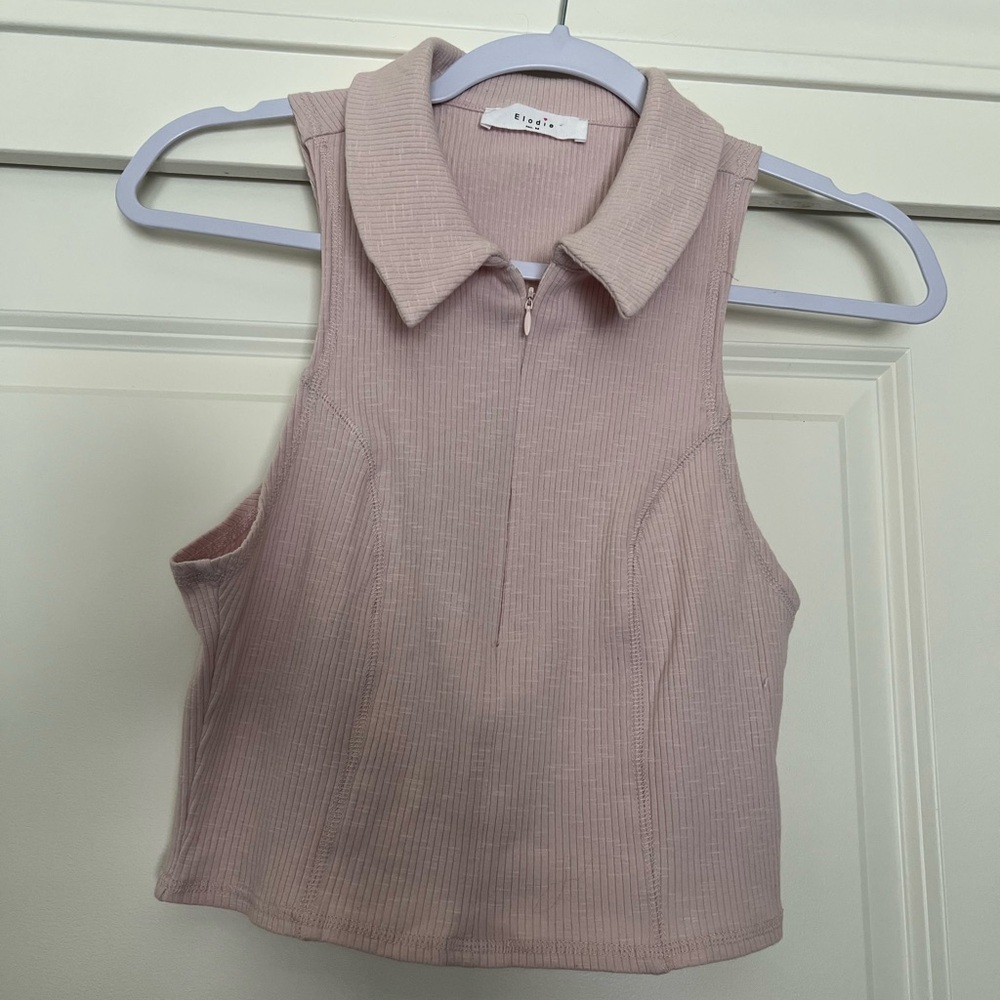 Elodie Pink Sleeveless Polo Tank Top - Picture 2 of 4